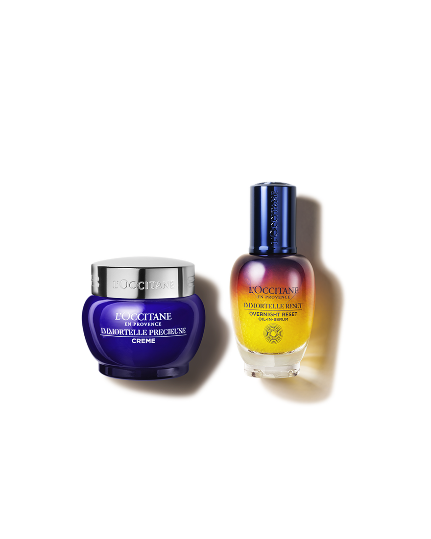 Duo Immortelle Reset Nuit et Cr&egrave;me Immortelle Pr&eacute;cieuse | L&rsquo;Occitane en Provence