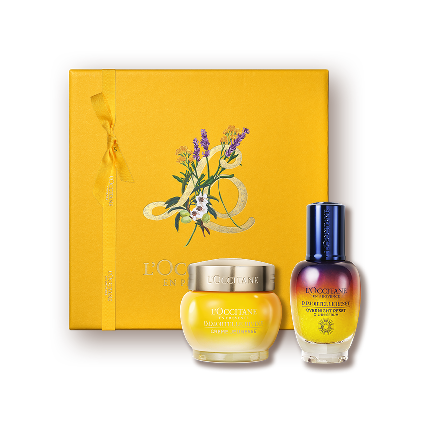 Affichage de l&rsquo;image 1/2 du produit Coffret Cadeau Visage Immortelle Divine & Reset, , RECT