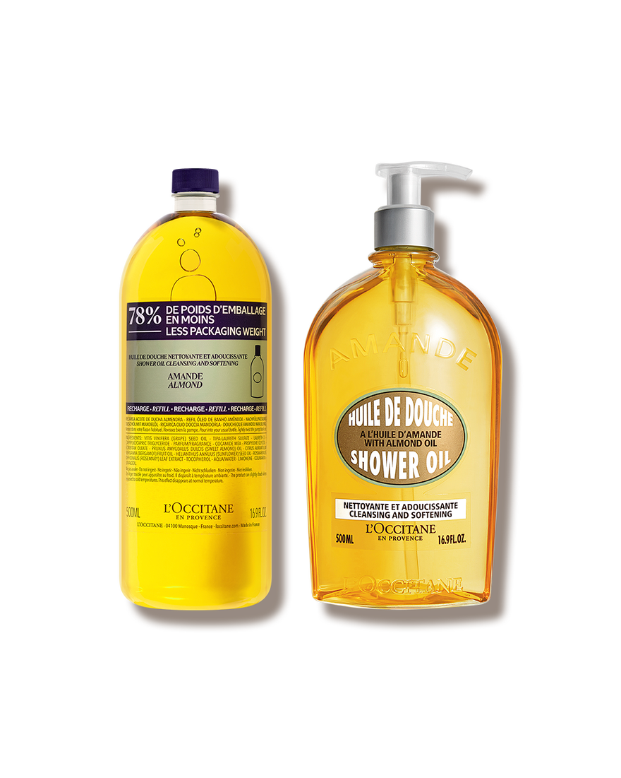 Affichage de l&rsquo;image 1/1 du produit Duo Huile de Douche Amande 500ml et sa recharge, , RECT